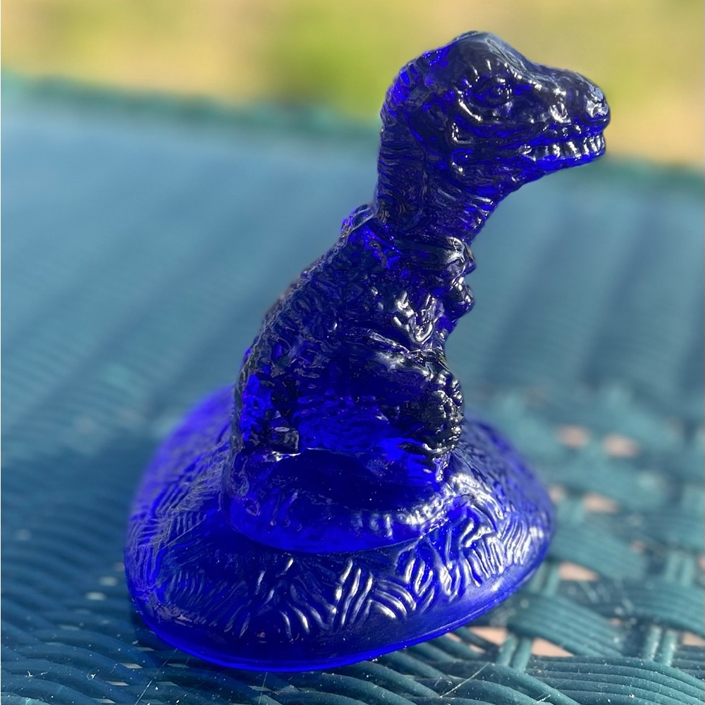 Boyd Art Glass Rex the Dinosaur Cobalt